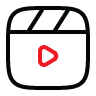 Icon of a film or video app with a play button in the center.
